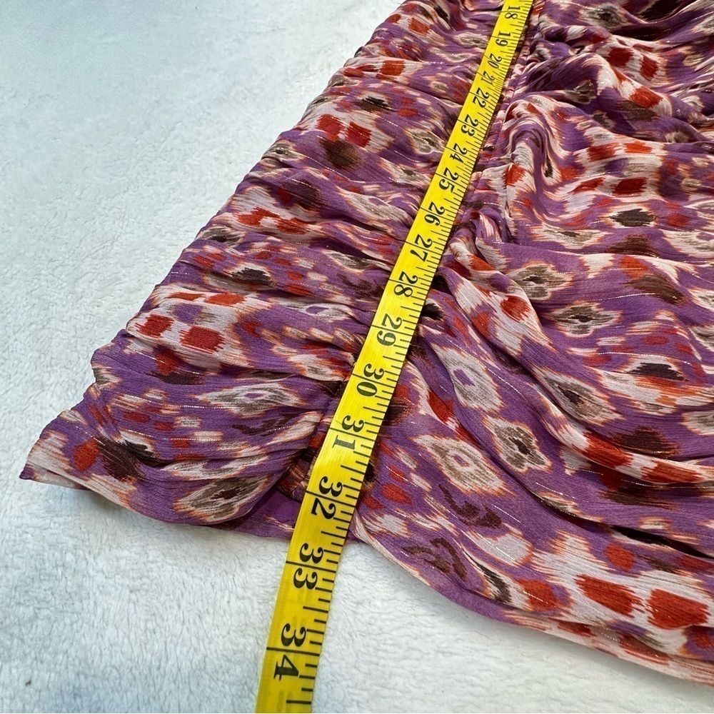NWT Zara Retro Printed Double Knot Ruched Mini Dress - Picture 14 of 15
